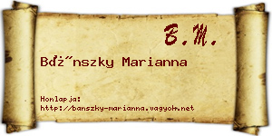 Bánszky Marianna névjegykártya