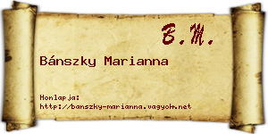Bánszky Marianna névjegykártya